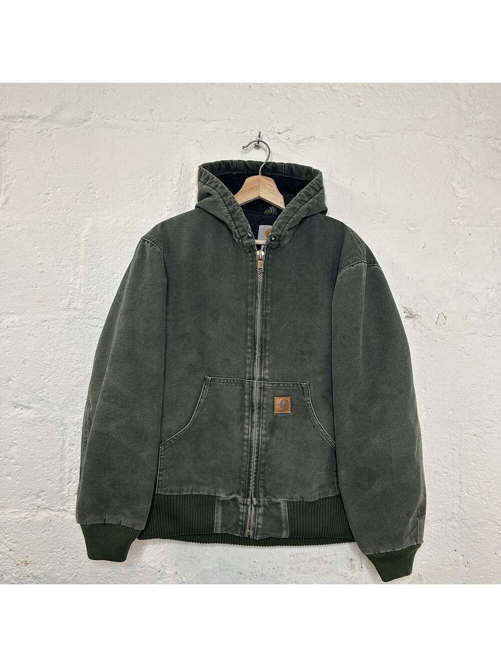 Vintage Carhartt Quilted Hooded Active Jacket “Moss Green”